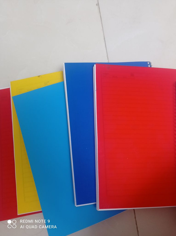 دفتر 50 برگ خطی طلقی بسته 5 عددی الوان