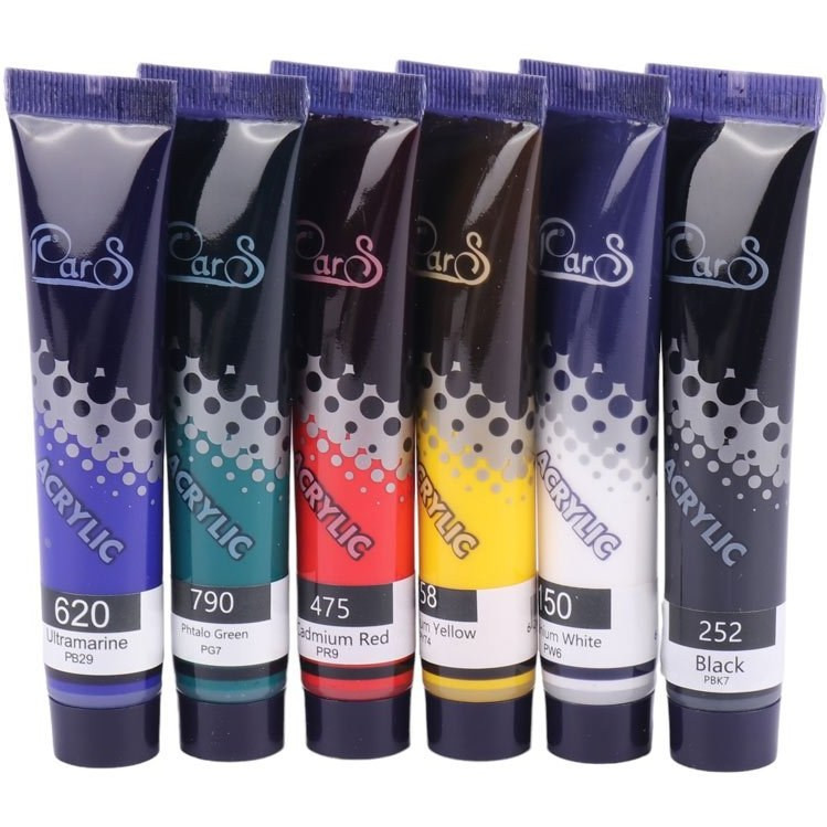 رنگ اکریلیک 6 رنگ 21 میل پارس