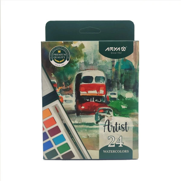 آبرنگ 24 رنگ آریا مدل 5602 آرتیست