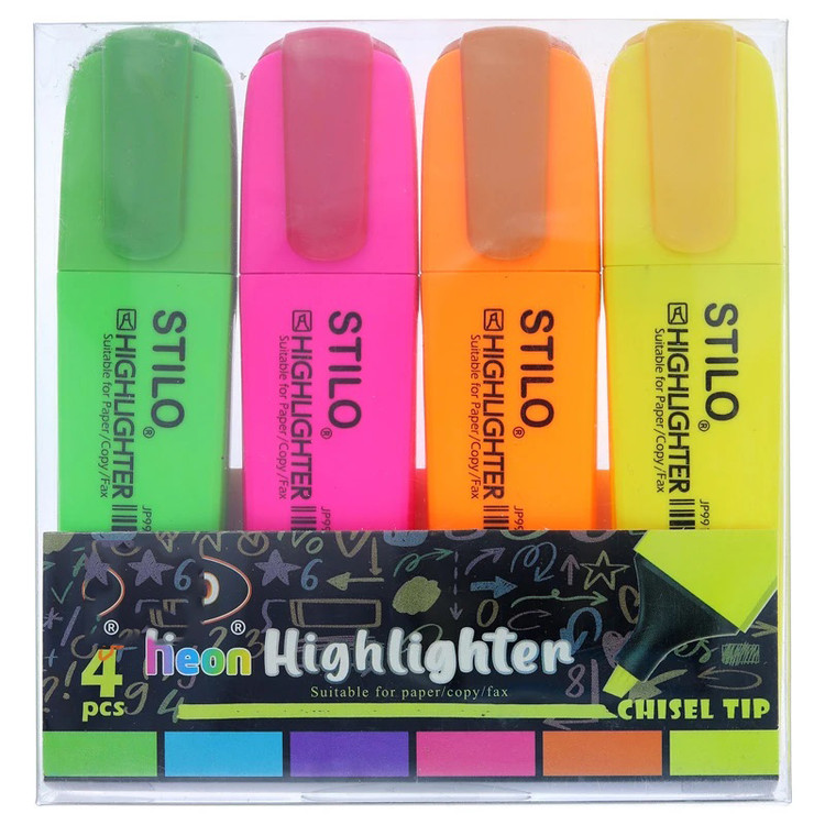 ماژیک علامت زن استیلو 4 رنگ مدل نئون