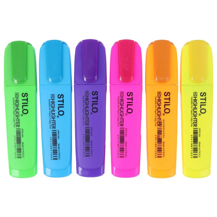 ماژیک علامت زن استیلو 6 رنگ مدل نئون