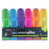 ماژیک علامت زن استیلو 6 رنگ مدل نئون