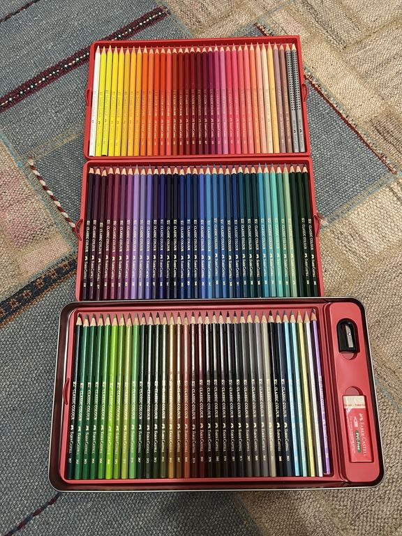 مداد رنگی 100 رنگ جعبه فلزی فابر کاستل مدل کلاسیک