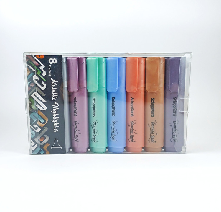 هایلایتر متالیک ۸ رنگ اسکول فنس مدل FA92316