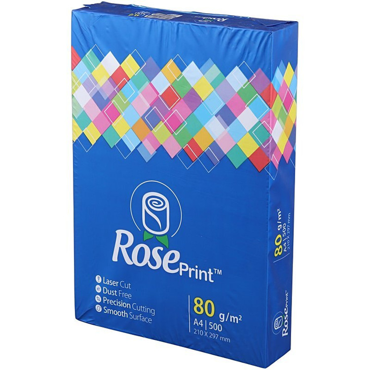 کاغذ A4 رز پرینت مدل RYB آبی بسته 500 برگی